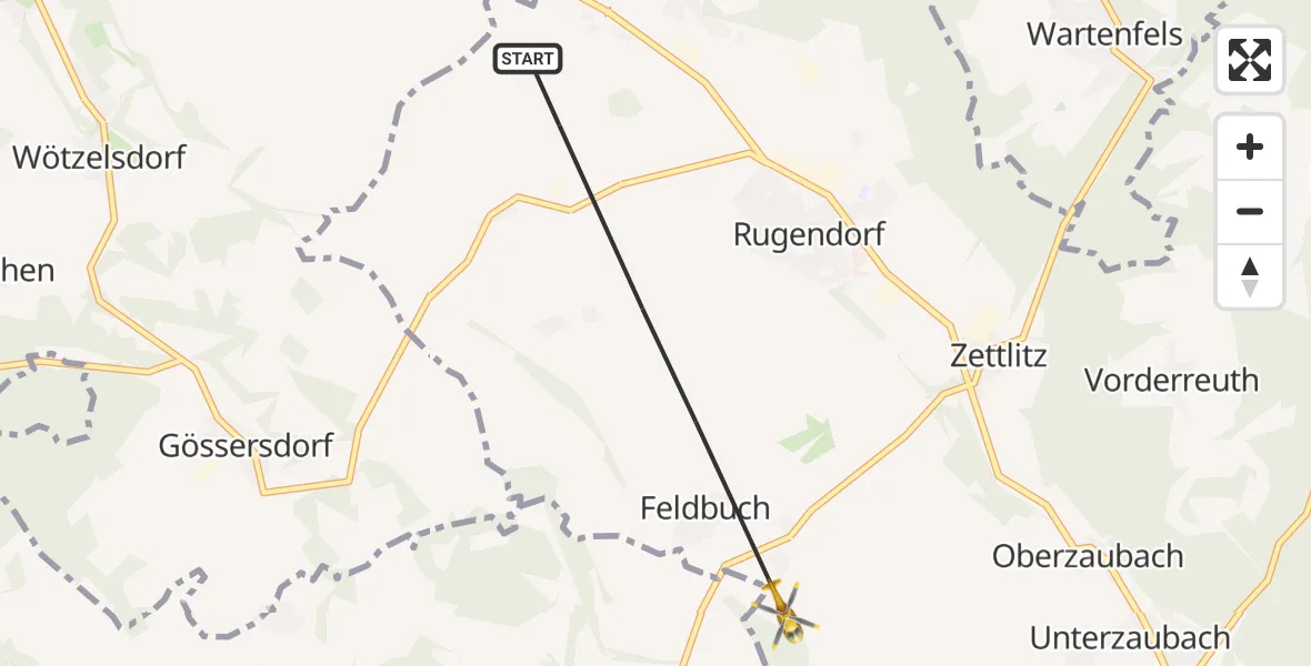 Flugroute Rettungshubschrauber Rugendorf - Rugendorf, 14 Mai 2026, 12:35