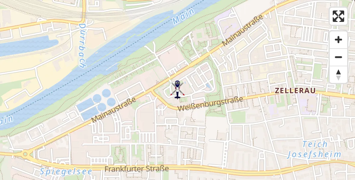 Flugroute Polizeihubschrauber Würzburg - Würzburg, 14 Mai 2026, 15:55