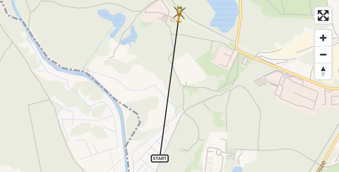Flugroute Rettungshubschrauber Neustrelitz - Neustrelitz, 14 Mai 2026, 18:02