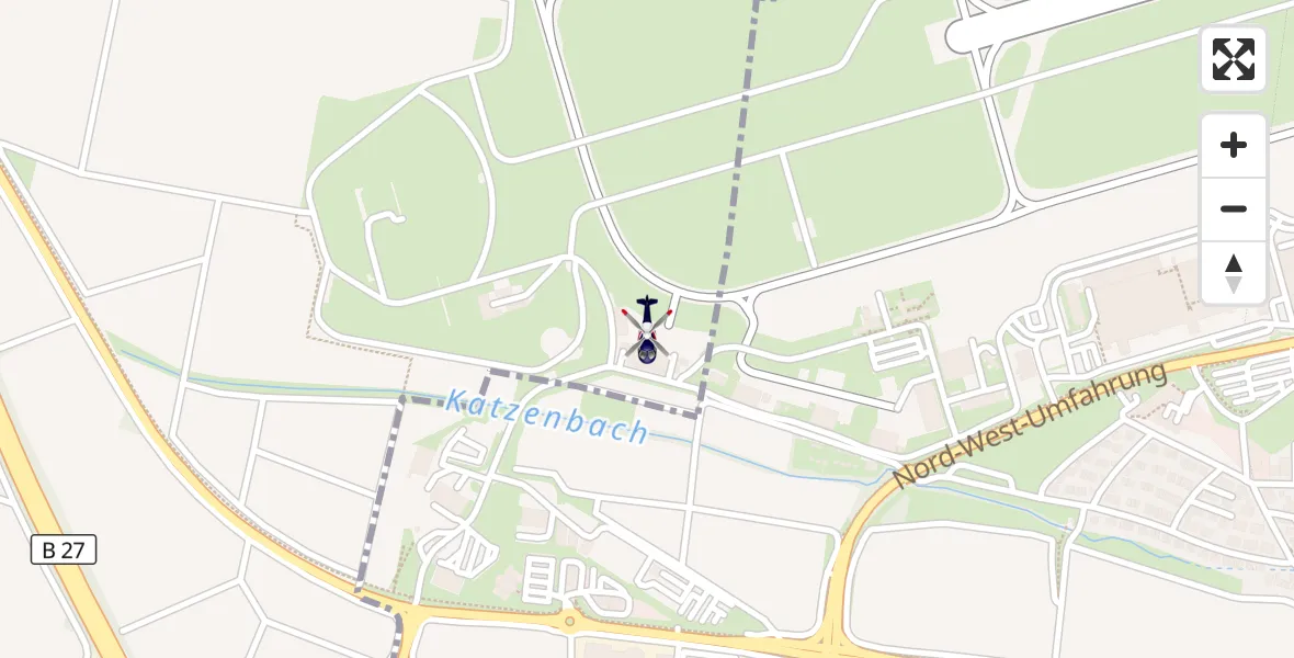 Flugroute Polizeihubschrauber Flughafen Stuttgart - Flughafen Stuttgart, 15 Mai 2026, 03:41