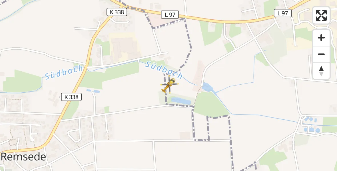 Flugroute Rettungshubschrauber Bad Laer - Bad Laer, 15 Mai 2026, 11:37