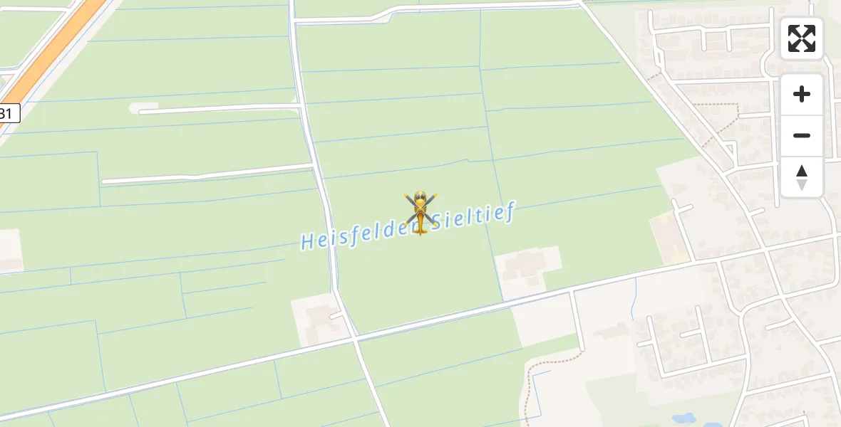 Flugroute Rettungshubschrauber Leer (Ostfriesland) - Leer (Ostfriesland), 15 Mai 2026, 13:29