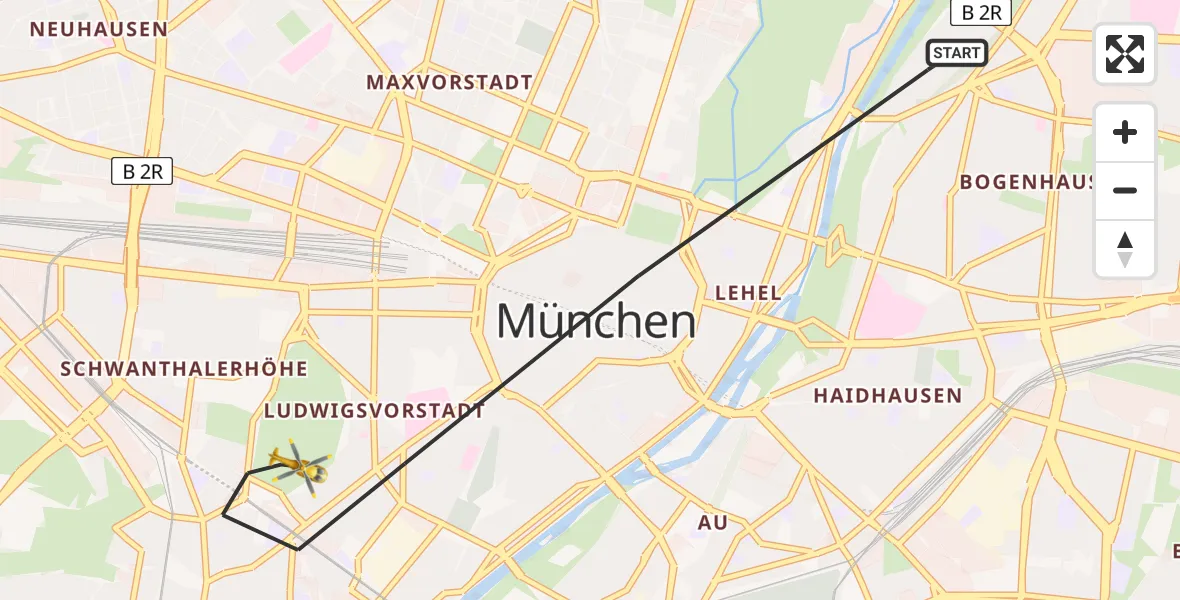 Flugroute Rettungshubschrauber München - München, 15 Mai 2026, 15:35