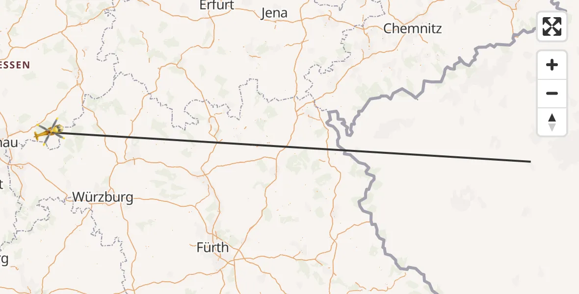 Flugroute Rettungshubschrauber Bad Orb - Bad Orb, 15 Mai 2026, 15:38