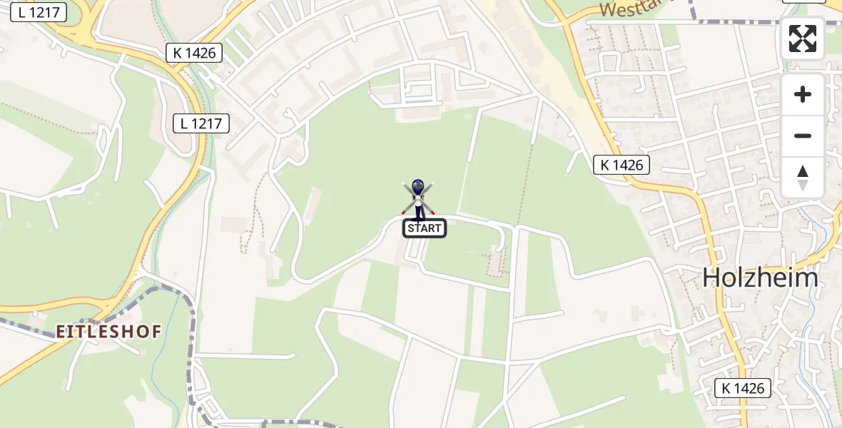 Flugroute Polizeihubschrauber Göppingen - Göppingen, 15 Mai 2026, 15:58