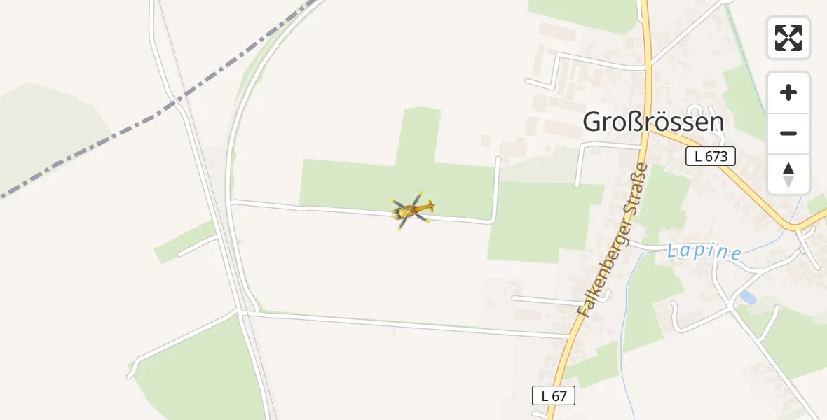 Flugroute Rettungshubschrauber Falkenberg/Elster - Falkenberg/Elster, 16 Mai 2026, 10:40