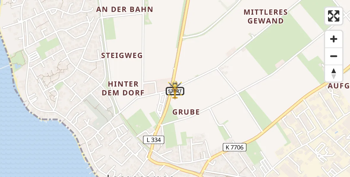 Flugroute Rettungshubschrauber Langenargen - Langenargen, 16 Mai 2026, 11:48