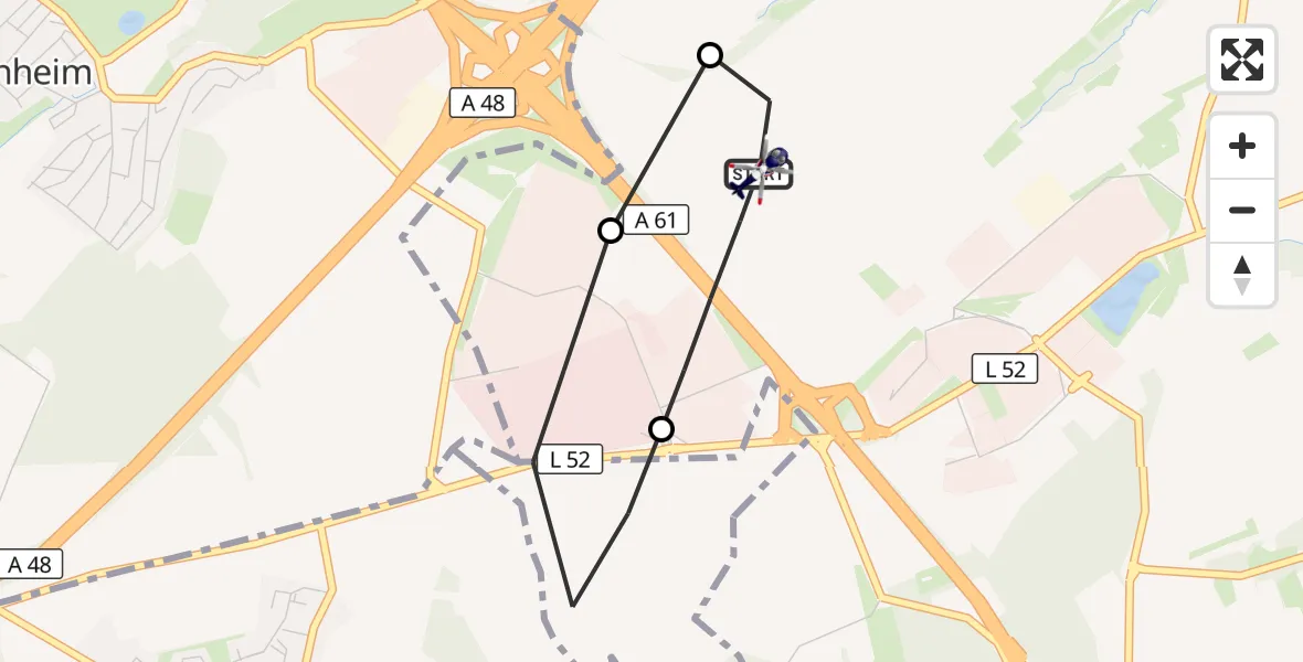 Flugroute Polizeihubschrauber Koblenz - Koblenz, 16 Mai 2026, 17:35