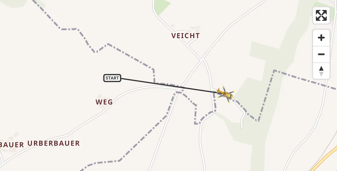 Flugroute Rettungshubschrauber Rotthalmünster - Kirchham, 16 Mai 2026, 17:55
