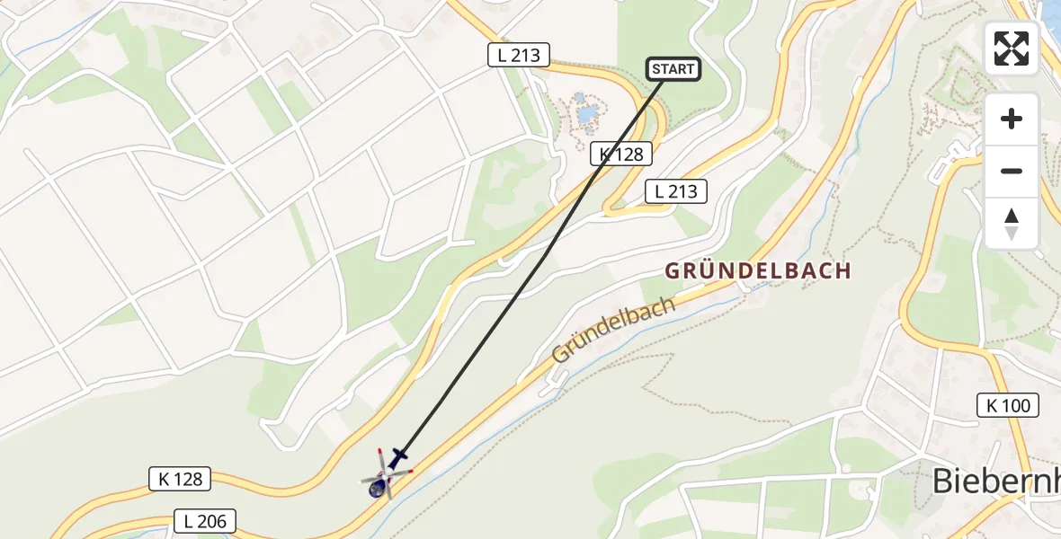 Flugroute Polizeihubschrauber Sankt Goar - Sankt Goar, 16 Mai 2026, 23:13