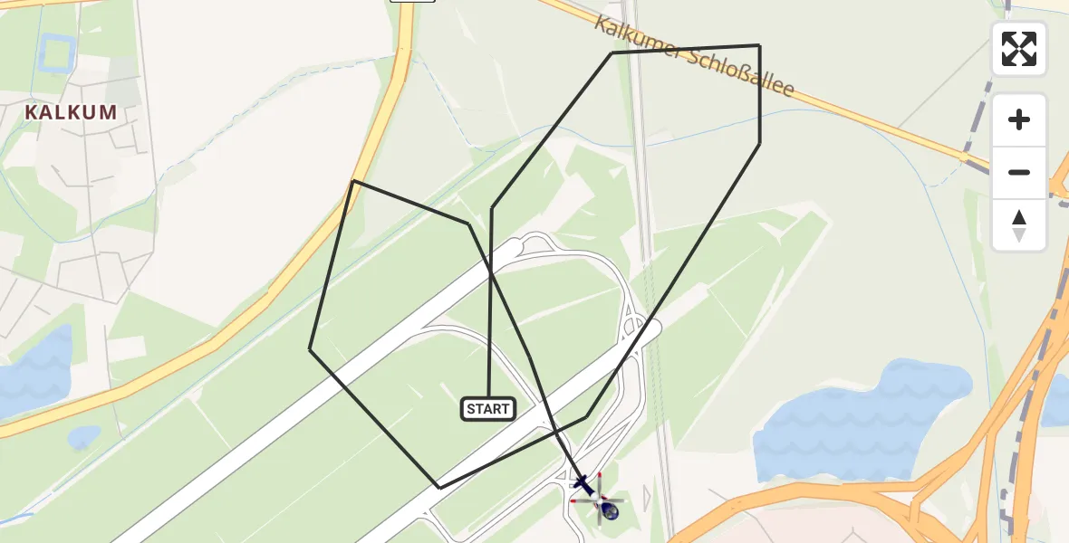 Flugroute Polizeihubschrauber Düsseldorf Flughafen - Düsseldorf Flughafen, 17 Mai 2026, 01:53