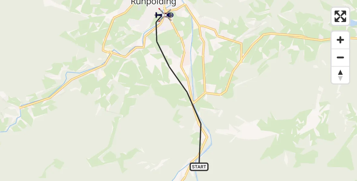 Flugroute Polizeihubschrauber Ruhpolding - Ruhpolding, 17 Mai 2026, 08:20