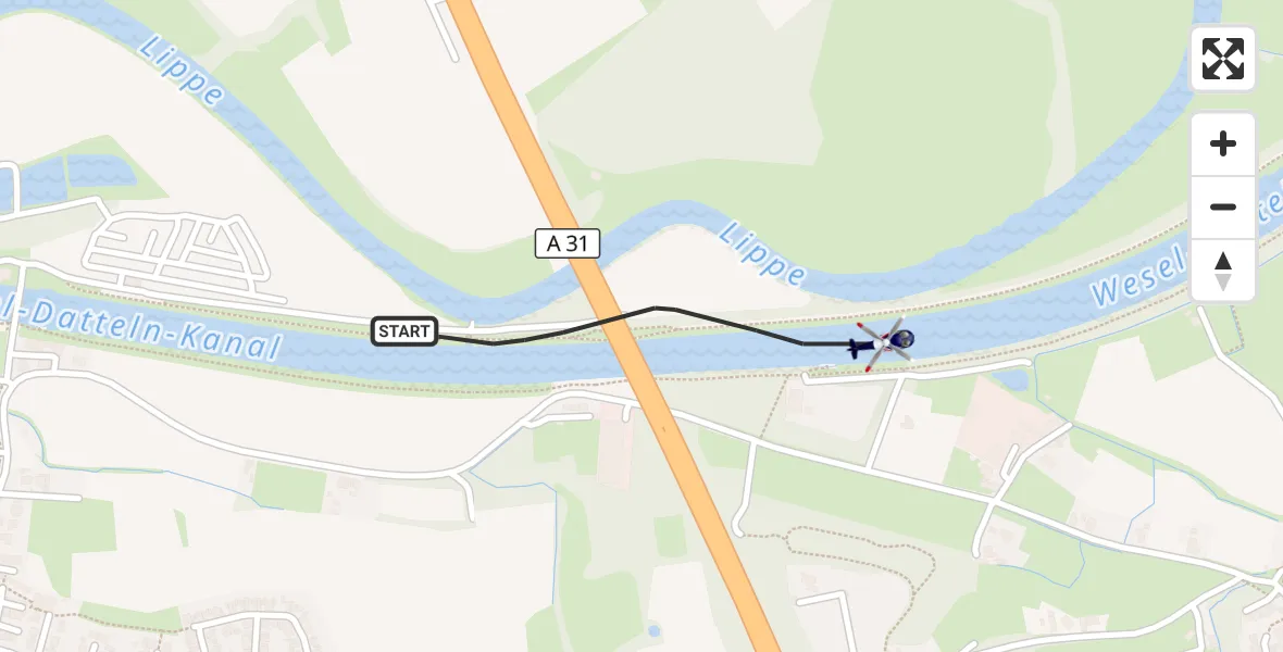 Flugroute Polizeihubschrauber Dorsten - Dorsten, 17 Mai 2026, 10:08