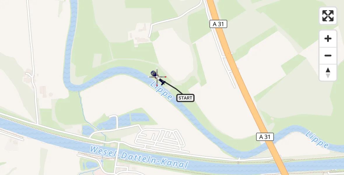 Flugroute Polizeihubschrauber Dorsten - Dorsten, 17 Mai 2026, 10:20