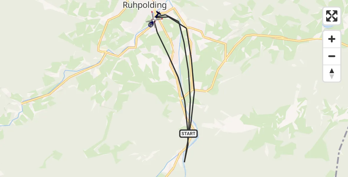 Flugroute Polizeihubschrauber Ruhpolding - Ruhpolding, 17 Mai 2026, 11:00