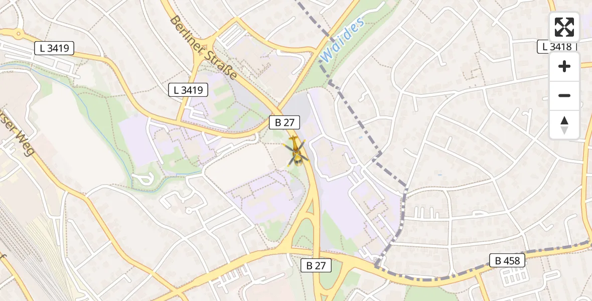 Flugroute Rettungshubschrauber Fulda - Fulda, 17 Mai 2026, 12:44
