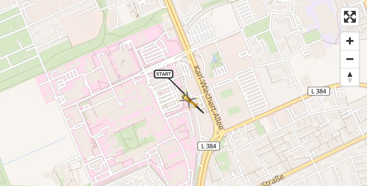 Flugroute Rettungshubschrauber Hannover Luftrettung Hubschrauberlandeplatz (Christoph 4) - Hannover Luftrettung Hubschrauberlandeplatz (Christoph 4), 17 Mai 2026, 16:35