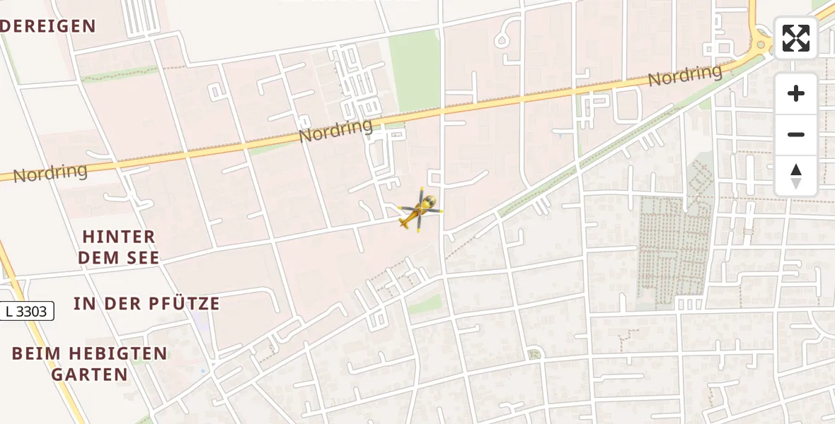 Flugroute Rettungshubschrauber Griesheim - Griesheim, 17 Mai 2026, 16:59