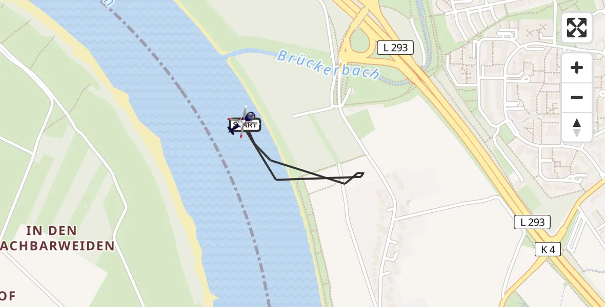 Flugroute Polizeihubschrauber Düsseldorf - Düsseldorf, 17 Mai 2026, 18:46