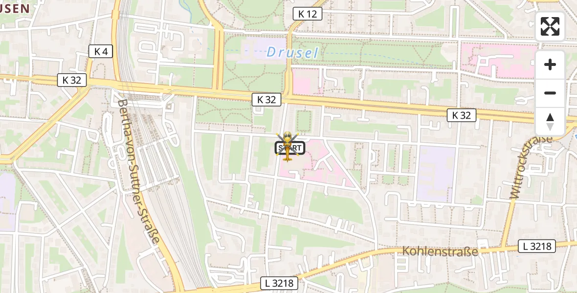 Flugroute Rettungshubschrauber Kassel - Kassel, 17 Mai 2026, 19:21