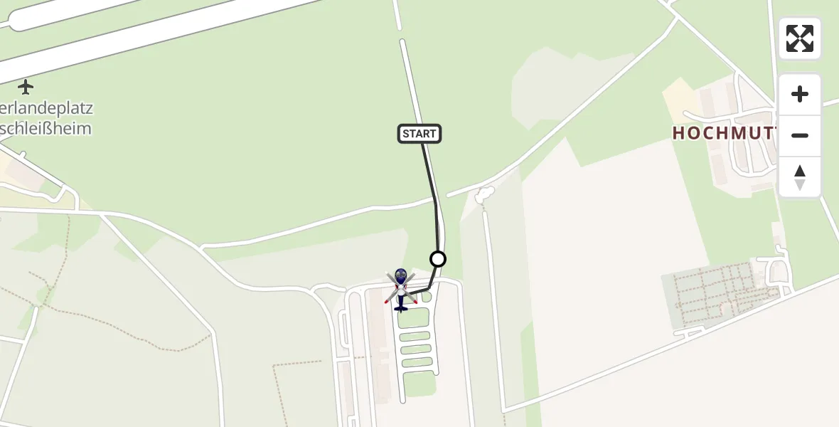 Flugroute Polizeihubschrauber Oberschleissheim Hubschrauberlandeplatz - Oberschleißheim, 17 Mai 2026, 21:53