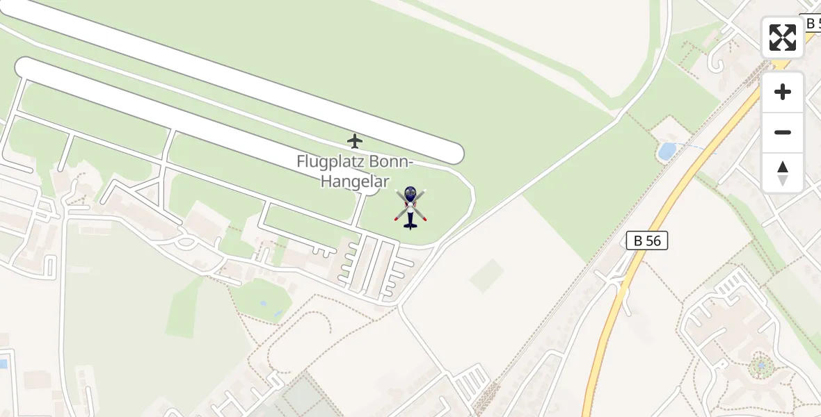 Flugroute Polizeihubschrauber Bonn-Hangelar Flugplatz - Bonn-Hangelar Flugplatz, 18 Mai 2026, 07:51