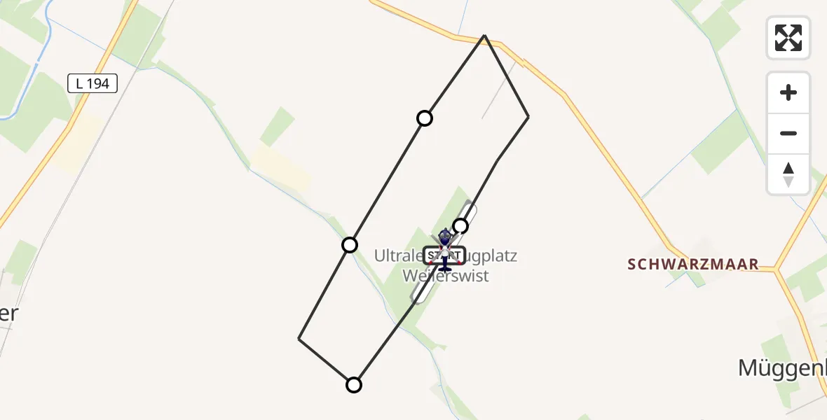 Flugroute Polizeihubschrauber Weilerswist UL - Weilerswist UL, 18 Mai 2026, 07:54