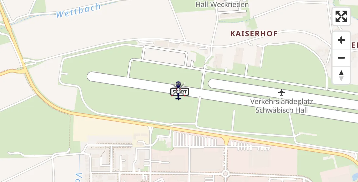 Flugroute Polizeihubschrauber Adolf Würth Flughafen - Adolf Würth Flughafen, 18 Mai 2026, 09:45