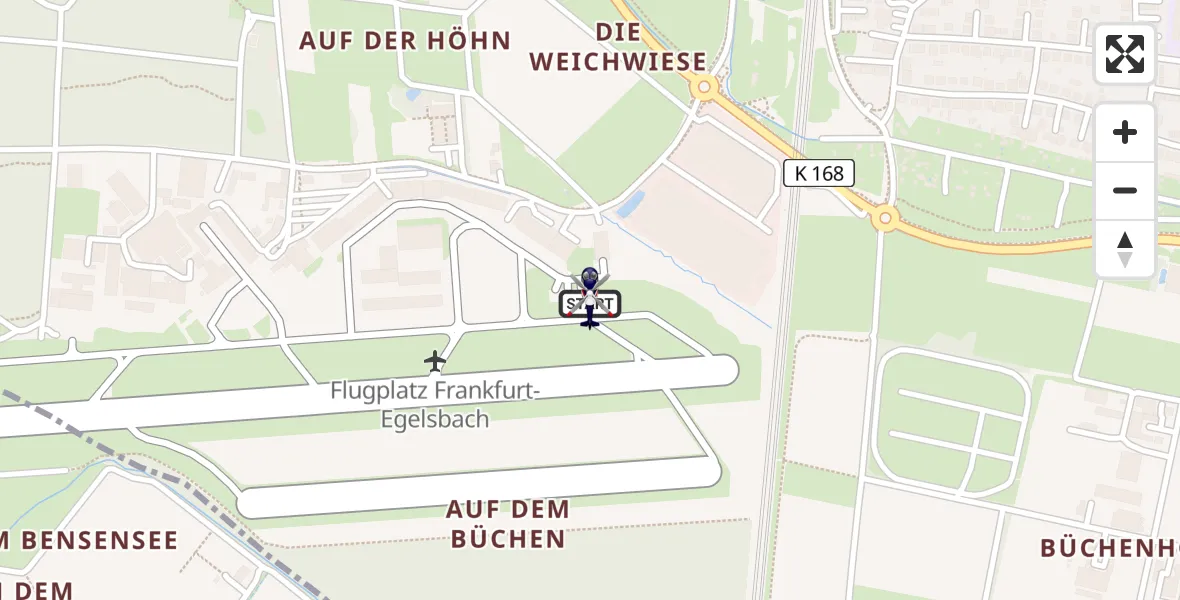 Flugroute Polizeihubschrauber Flughafen Frankfurt-Egelsbach - Flughafen Frankfurt-Egelsbach, 18 Mai 2026, 11:38