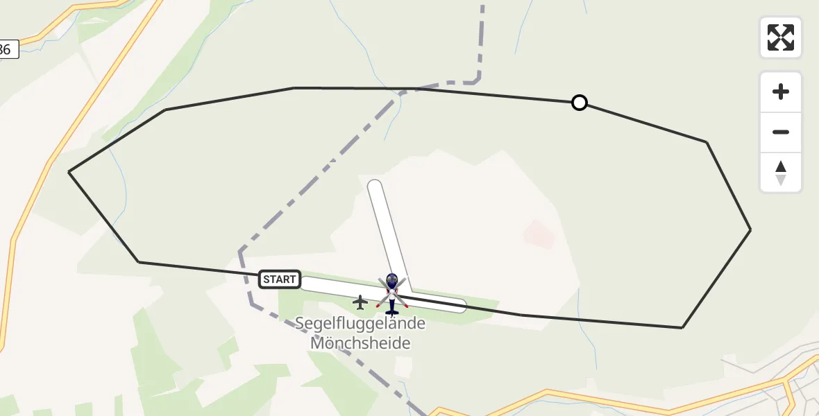 Flugroute Polizeihubschrauber Sinzig - Mönchsheide Segelflugfeld, 18 Mai 2026, 11:48