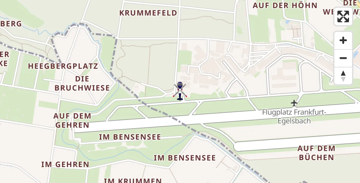 Flugroute Polizeihubschrauber Flughafen Frankfurt-Egelsbach - Flughafen Frankfurt-Egelsbach, 18 Mai 2026, 14:08