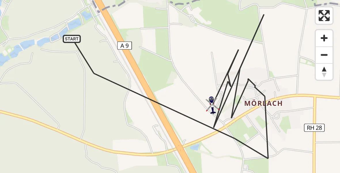 Flugroute Polizeihubschrauber Hilpoltstein - Hilpoltstein, 18 Mai 2026, 14:26