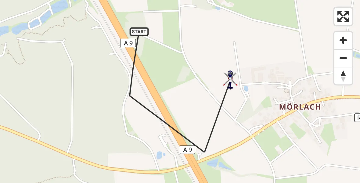 Flugroute Polizeihubschrauber Hilpoltstein - Hilpoltstein, 18 Mai 2026, 14:47