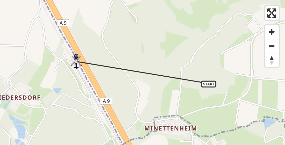 Flugroute Polizeihubschrauber Allersberg - Allersberg, 18 Mai 2026, 15:50