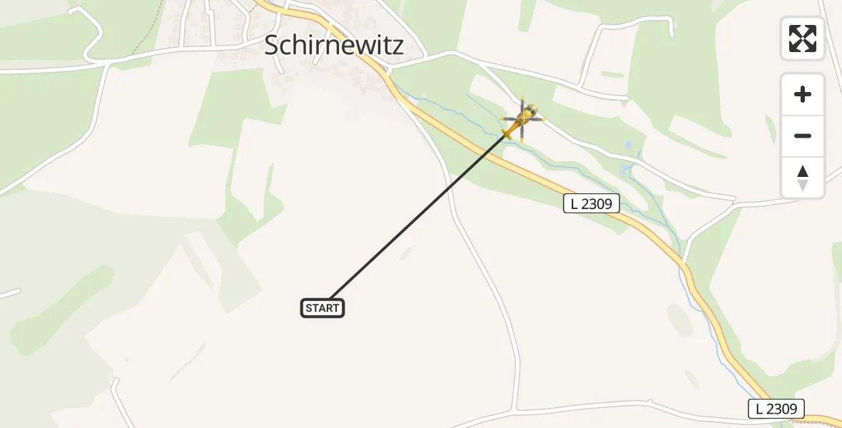 Flugroute Rettungshubschrauber Altenberga - Altenberga, 18 Mai 2026, 17:30