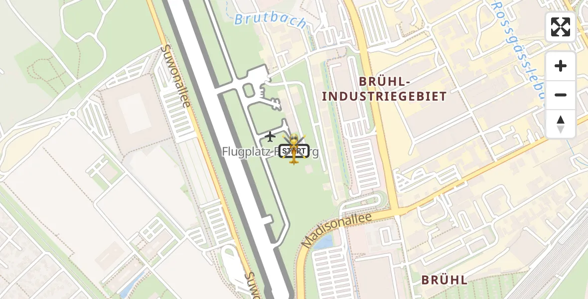 Flugroute Rettungshubschrauber Freiburg im Breisgau Flugplatz - Freiburg im Breisgau Flugplatz, 19 Mai 2026, 07:20