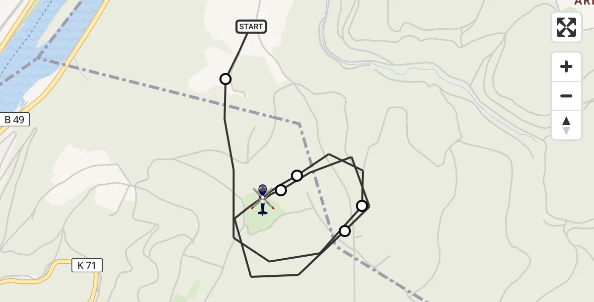 Flugroute Polizeihubschrauber Niederfell - Oberfell, 19 Mai 2026, 07:29