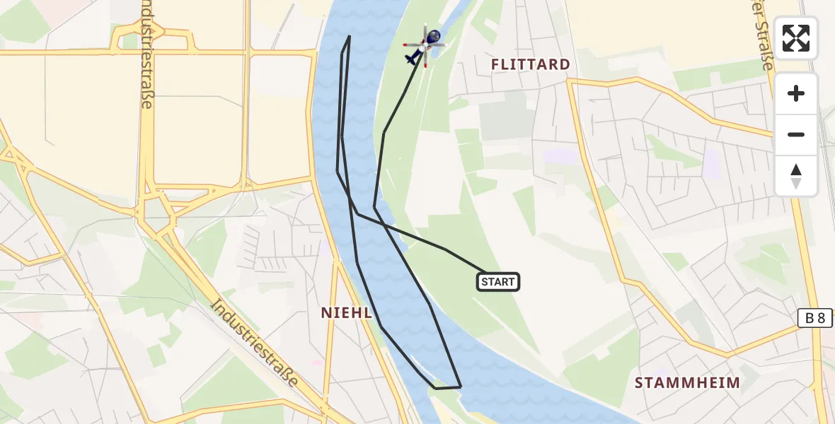 Flugroute Polizeihubschrauber Köln - Köln, 19 Mai 2026, 07:48