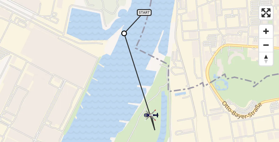 Flugroute Polizeihubschrauber Leverkusen - Köln, 19 Mai 2026, 08:23