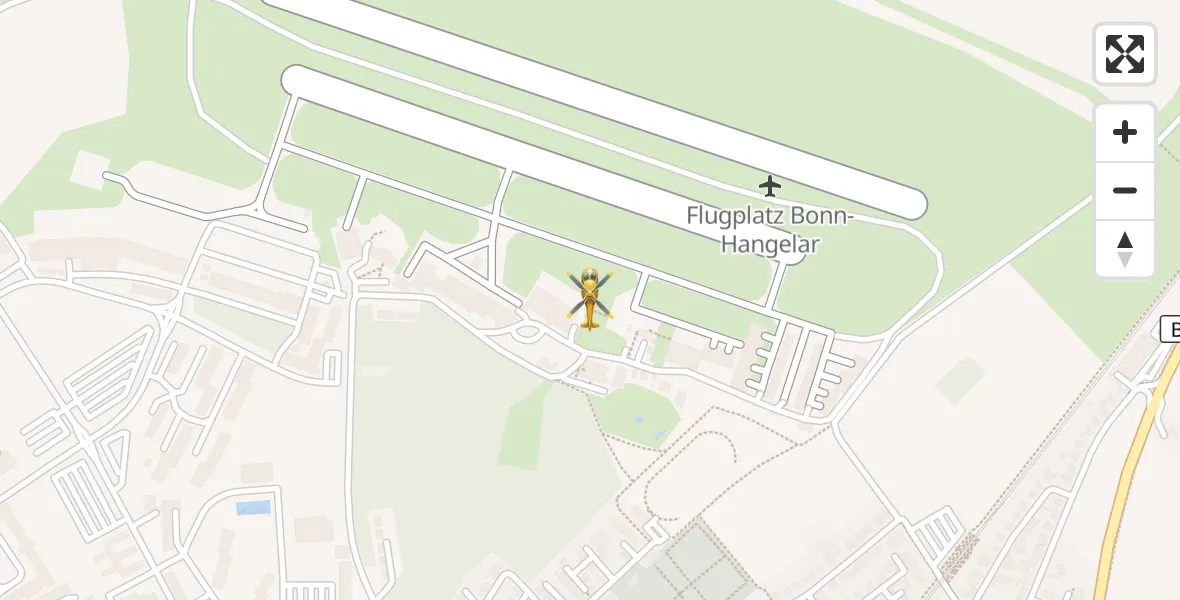 Flugroute Rettungshubschrauber Bonn-Hangelar Flugplatz - Bonn-Hangelar Flugplatz, 19 Mai 2026, 09:02