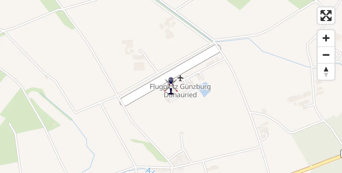 Flugroute Polizeihubschrauber Günzburg-Donauried Flugplatz - Günzburg-Donauried Flugplatz, 19 Mai 2026, 09:31
