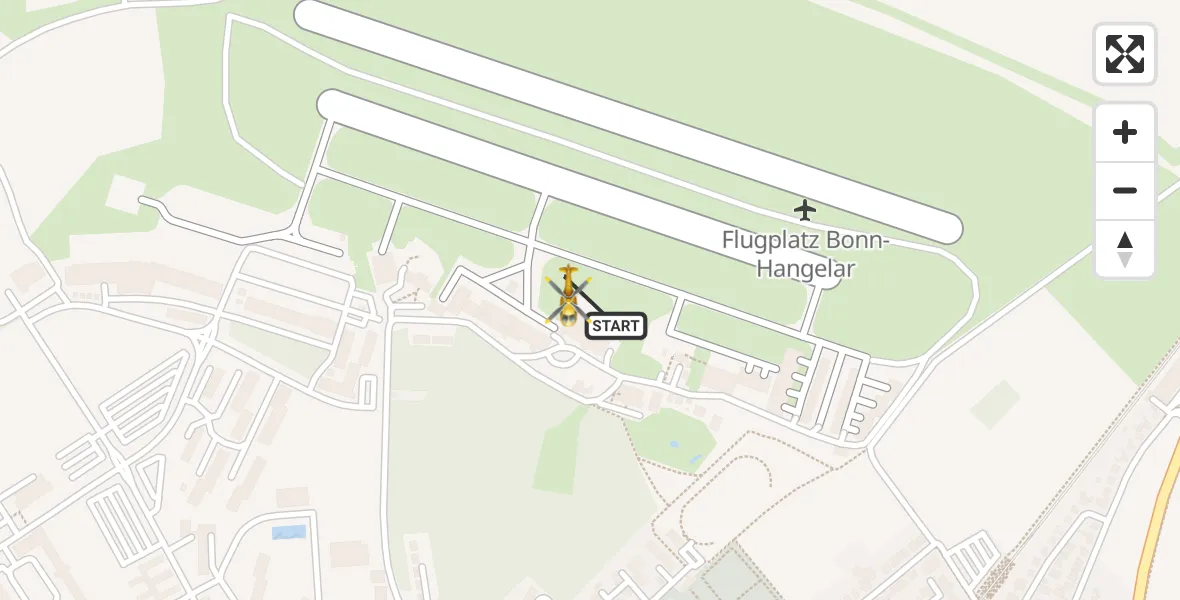 Flugroute Rettungshubschrauber Bonn-Hangelar Flugplatz - Bonn-Hangelar Flugplatz, 19 Mai 2026, 10:23