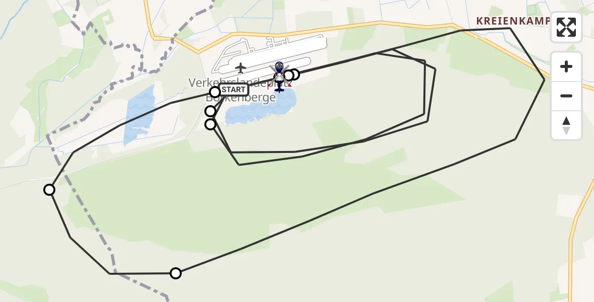 Flugroute Polizeihubschrauber Borkenberge Flugplatz - Borkenberge Flugplatz, 19 Mai 2026, 10:27