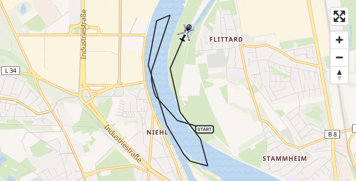Flugroute Polizeihubschrauber Köln - Köln, 19 Mai 2026, 11:10