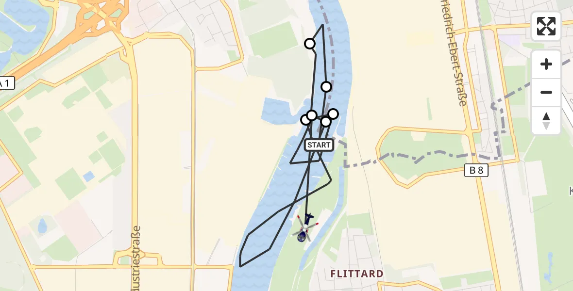 Flugroute Polizeihubschrauber Köln - Köln, 19 Mai 2026, 12:29