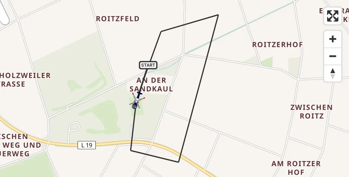 Flugroute Polizeihubschrauber Erkelenz - Erkelenz, 19 Mai 2026, 12:32