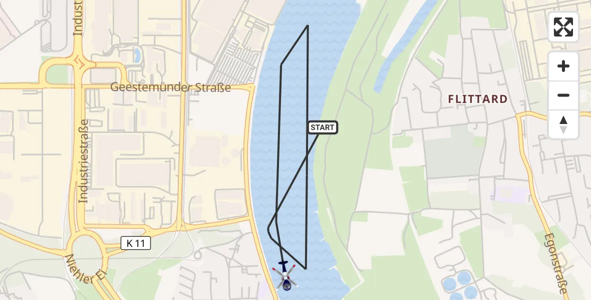 Flugroute Polizeihubschrauber Köln - Köln, 19 Mai 2026, 12:42