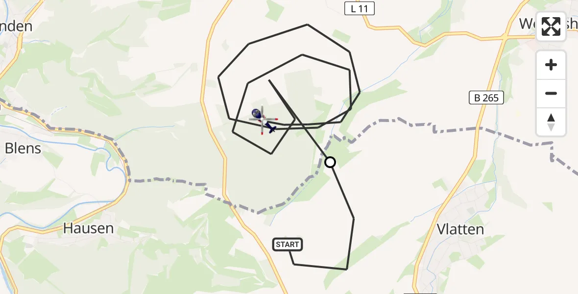 Flugroute Polizeihubschrauber Heimbach - Nideggen, 19 Mai 2026, 12:52