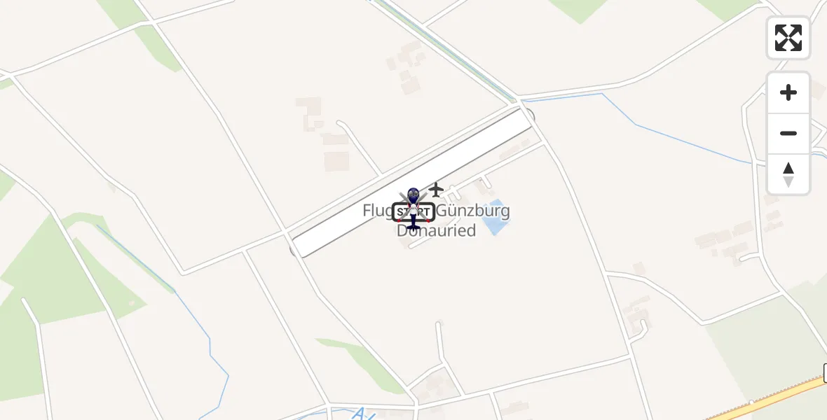 Flugroute Polizeihubschrauber Günzburg-Donauried Flugplatz - Günzburg-Donauried Flugplatz, 19 Mai 2026, 13:16