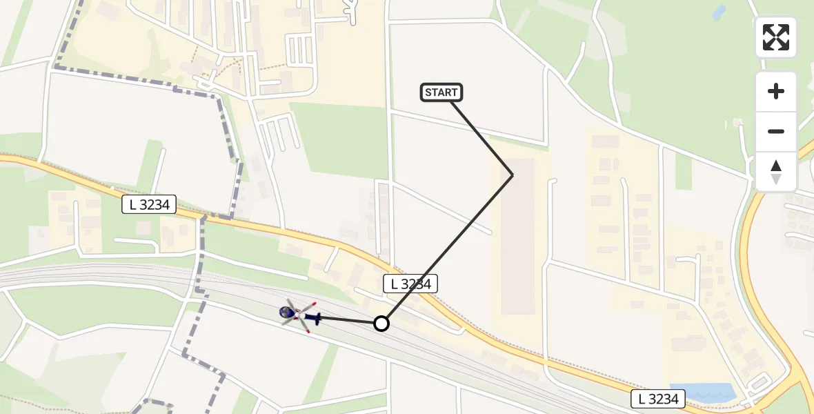 Flugroute Polizeihubschrauber Fuldatal Bundespolizei Hubschrauberlandeplatz - Fuldatal, 19 Mai 2026, 13:34